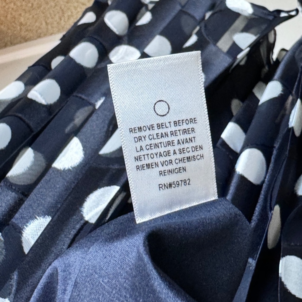 Adrianna Papell Navy Polka Dot Dress, Sleeveless Size 4 - Picture 11 of 11